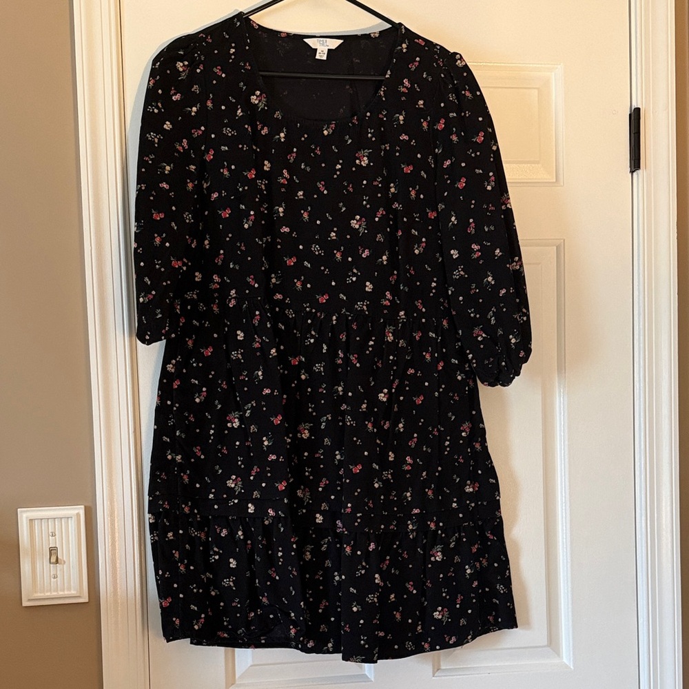 Time and Tru Black Floral Dress